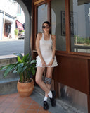 White Tank Dress with Tiered Ruffles