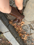 Autumn Brown PU Heel Boots