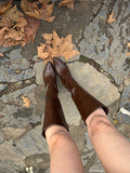 Autumn Brown PU Heel Boots