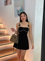 Ribbon Strap Crystal Dress