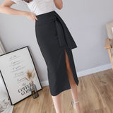 Pencil skirt with sash