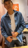 4 Ways Oversized Denim Shirt with Bag Belt