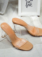 Transparent 2 Strap Heels (Nude)