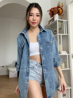 Oversized Denim Shirt with Matching Belt