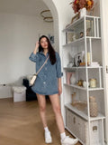 Oversized Denim Shirt with Matching Belt