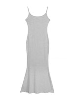 Ribbed Maxi Dress (Grey/ Black)